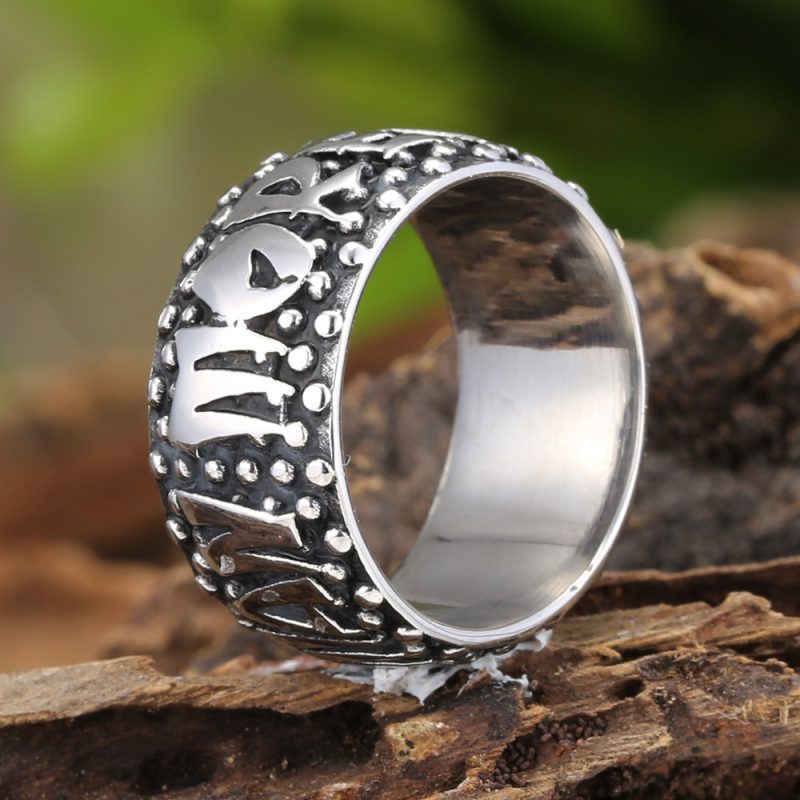Punk Style Antique Stainless Steel MORE Letters Ring