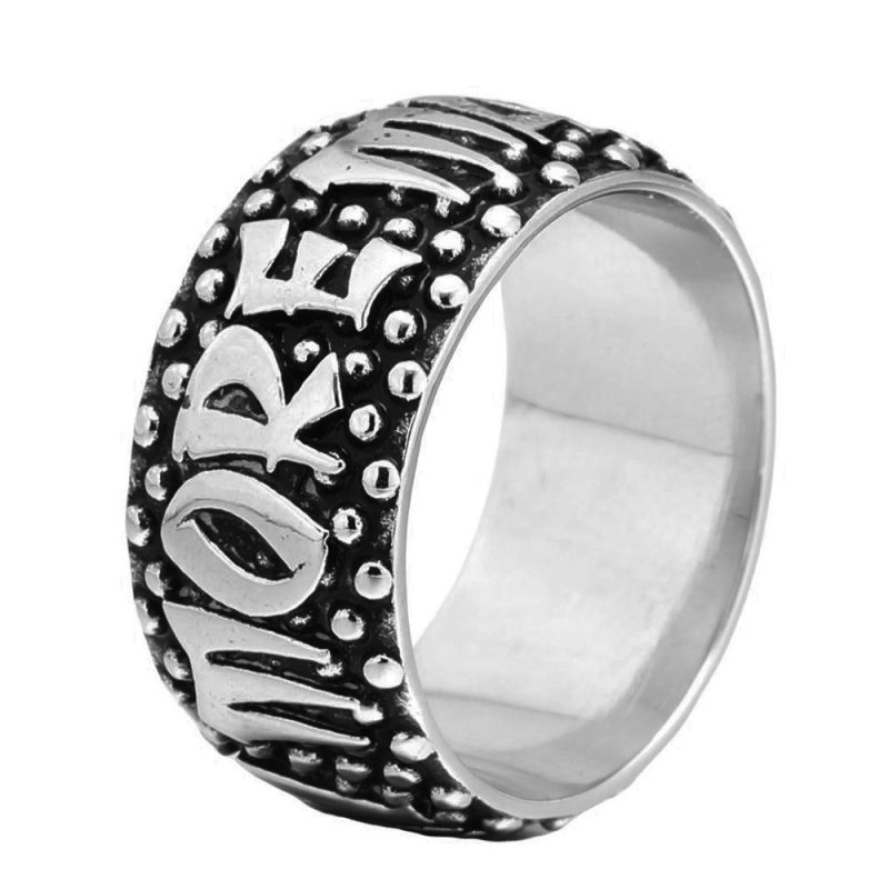 Punk Style Antique Stainless Steel MORE Letters Ring