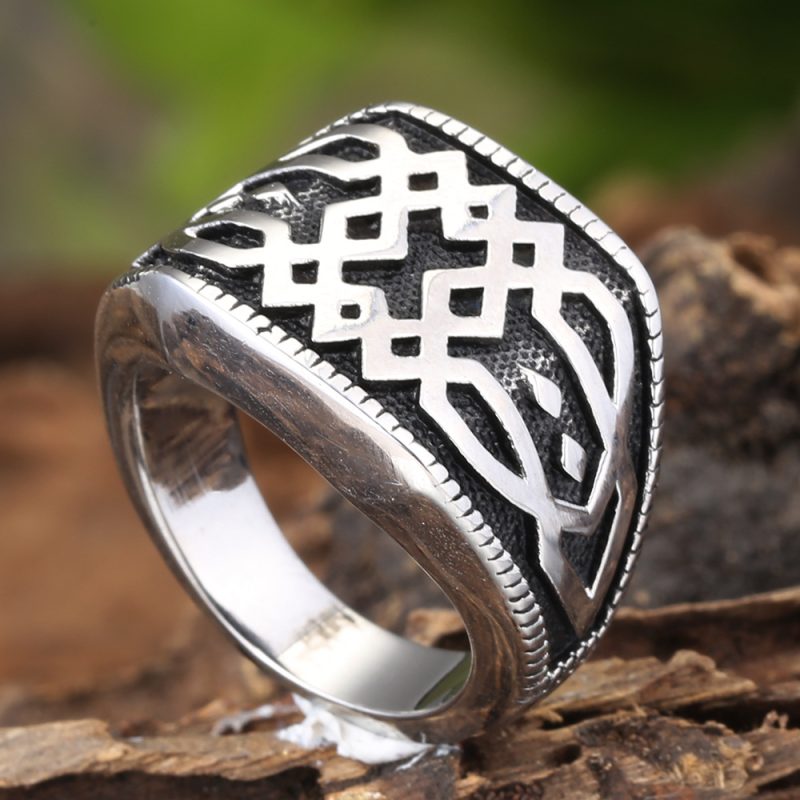 Punk Style Antique Stainless Steel Figures Ring