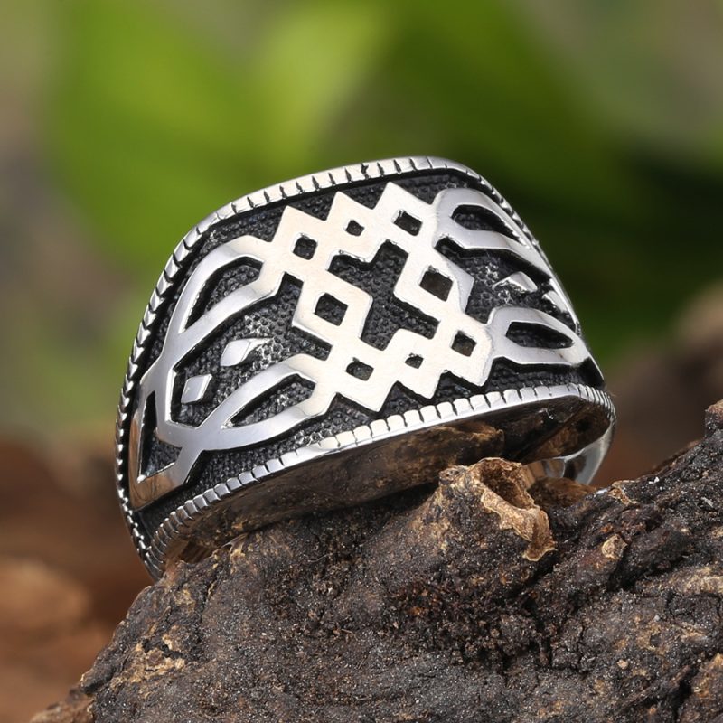 Punk Style Antique Stainless Steel Figures Ring