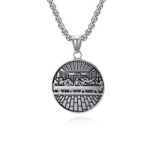 Men's Stainless Steel The Last Supper Pendant Necklace
