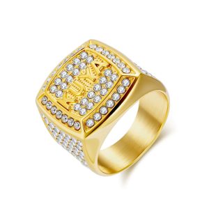 Men's Stainless Steel Jewelry Crystals Cuya Ring