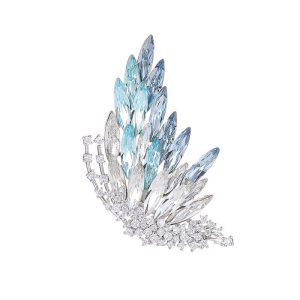 Brass Jewelry Blue Diamond Flying Butterfly Brooch