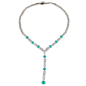 Brass Jewelry Oval Diamond Links Necklace