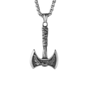 Viking Stainless Steel Thor's Hammer Pendant Necklace