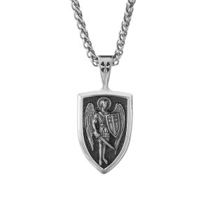 Viking Stainless Steel Angel Wings Cross Pendant Necklace