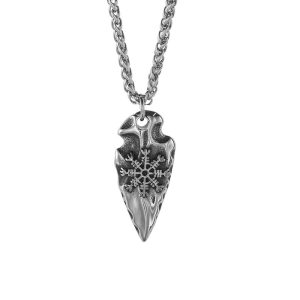 Viking Stainless Steel Triangle Compass Pendant Necklace