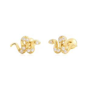 925 Silver 11mm CZ Snake Stud Earrings