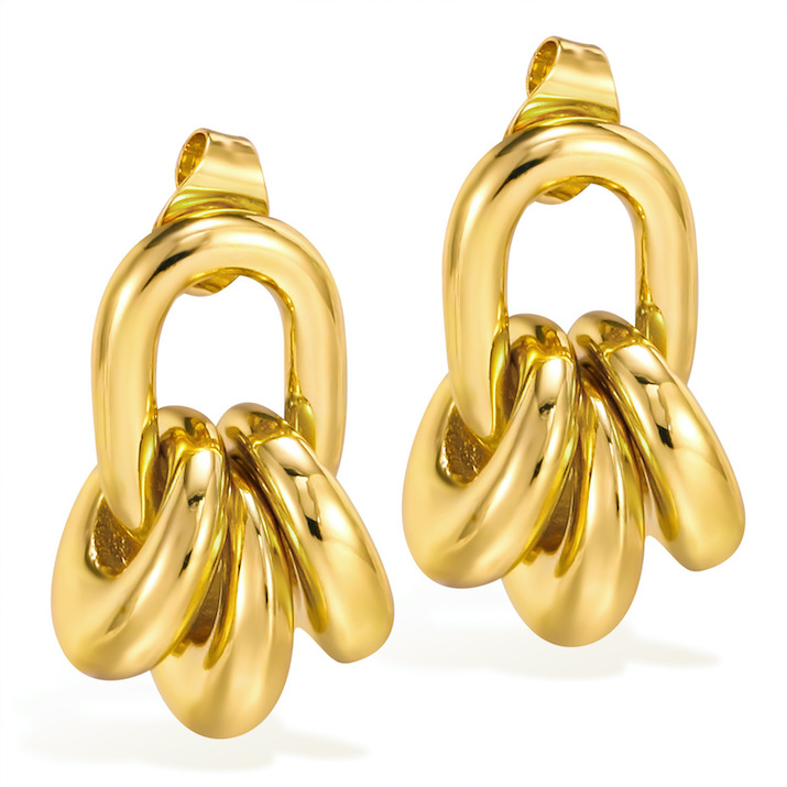 Stainless Steel 20mm Oval Rings Stud Earrings