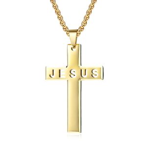 Stainless Steel Hollow Jesus Pendant Necklace