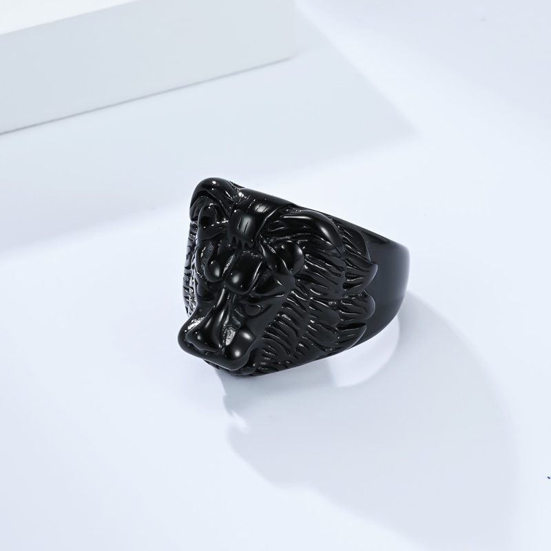 Men's Stainless Steel Jewelry 20mm Lion Head Ring - Image 3