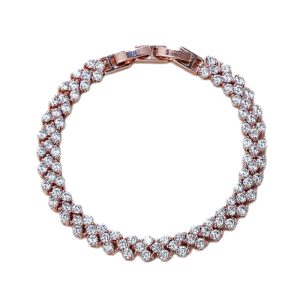 Brass Jewelry Rose Gold Diamonds Bracelet