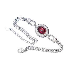 Brass Jewelry Red Ruby Chains Bracelet