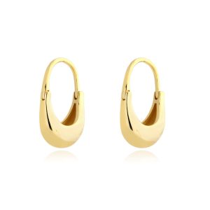 925 Silver 16.7mm Oval Cuff Hoop Earrings