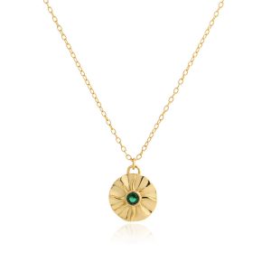 925 Silver Jewelry 11.7mm CZ Circle Pendant Necklace