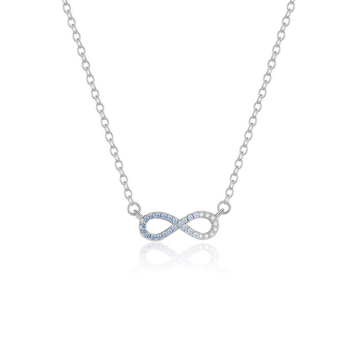 925 Silver CZ Butterfly Lucky Knot Choker Necklace
