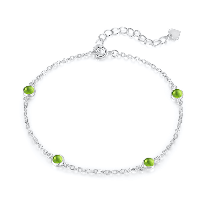Brass Jewelry Colored CZ Stones Chain Bracelet