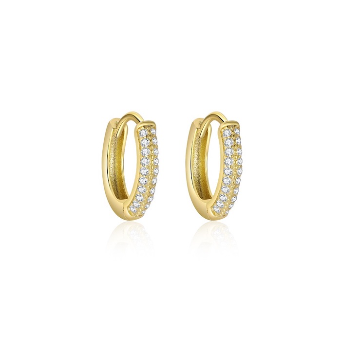 1.43cm 925 Silver Diamonds Hoop Earrings