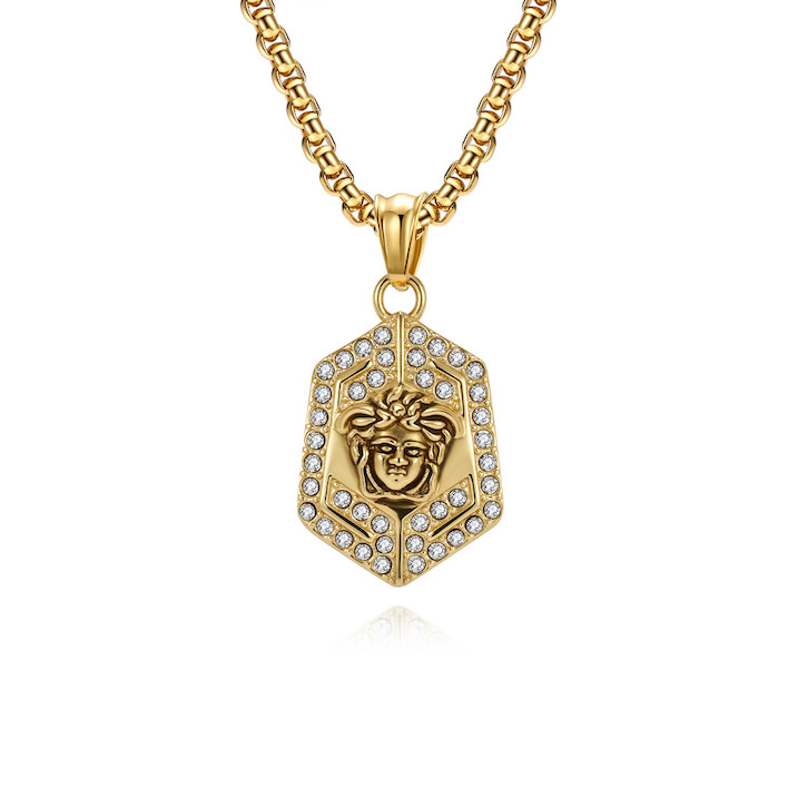 Stainless Steel CZ Elizabeth Pendant Necklace