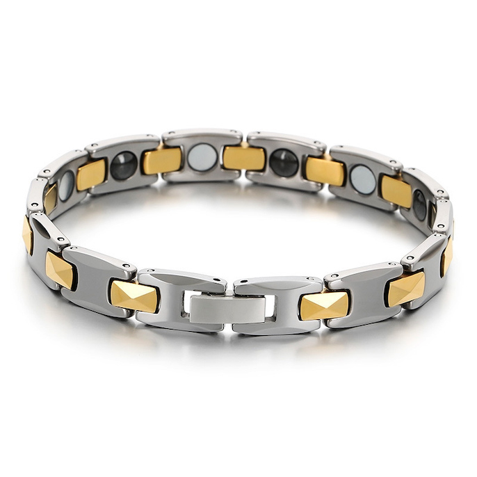 Health Energy Tungsten Steel Rivets Magnetic Bracelet