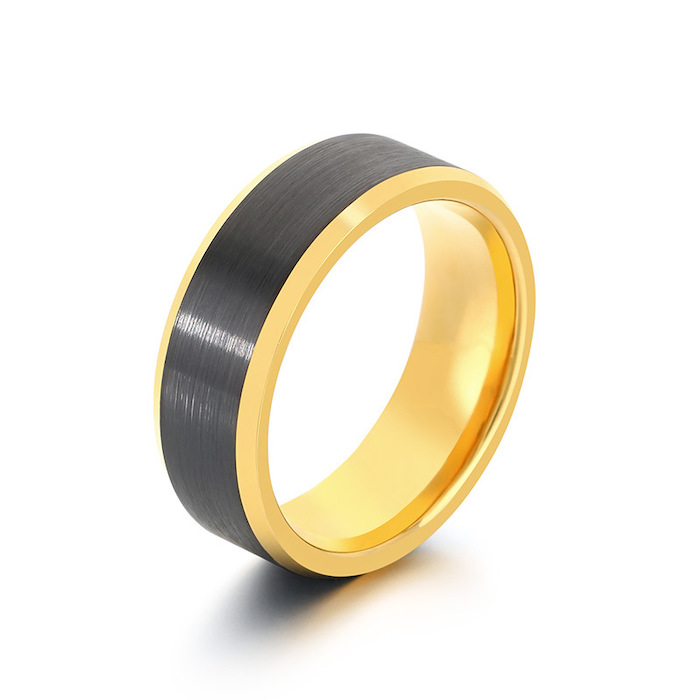 Men's 8mm Mix-platings Tungsten Steel Ring