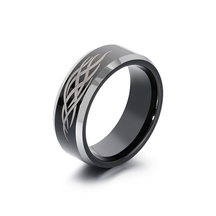 Men's Tungsten Steel Fire Irish Knot Ring