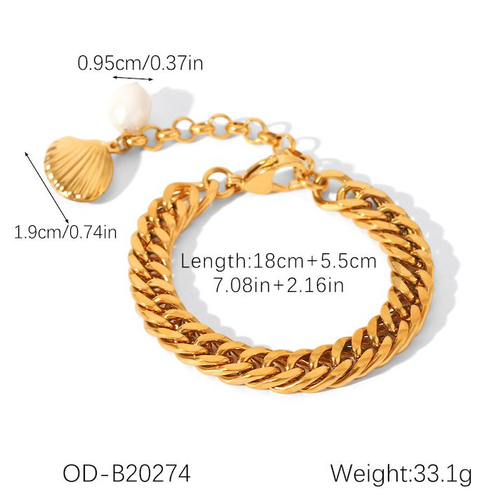 Freshwater Pearls Stainless Steel Chain Bracelet - Image 3