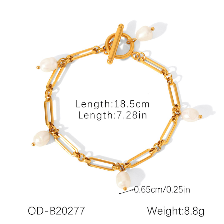 Freshwater Pearls Stainless Steel Chain Bracelet - Image 5