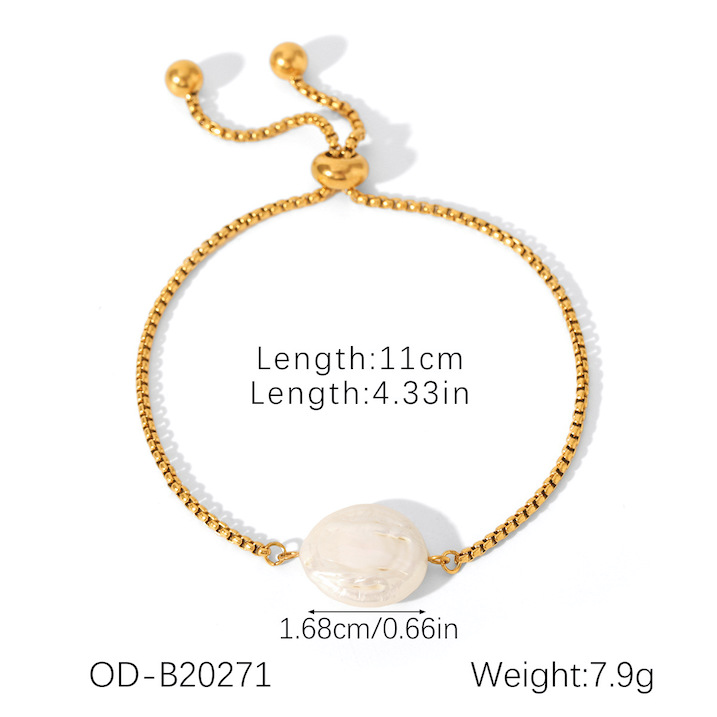 Freshwater Pearls Stainless Steel Chain Bracelet - Image 6