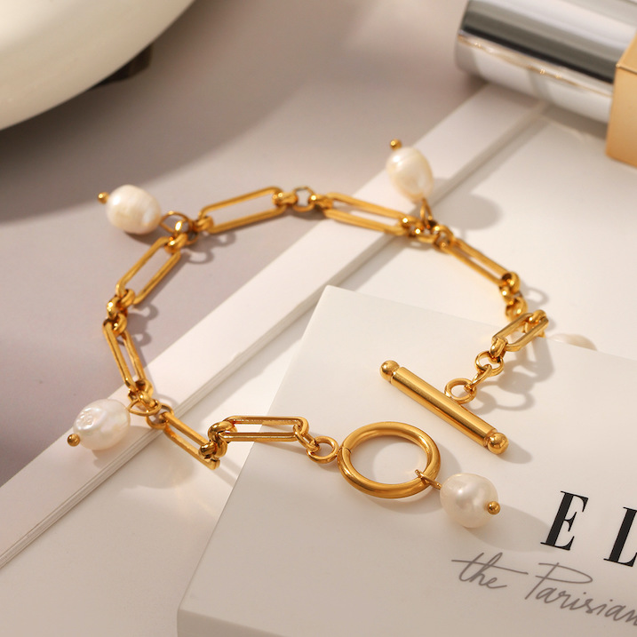 Freshwater Pearls Stainless Steel Chain Bracelet - Image 8