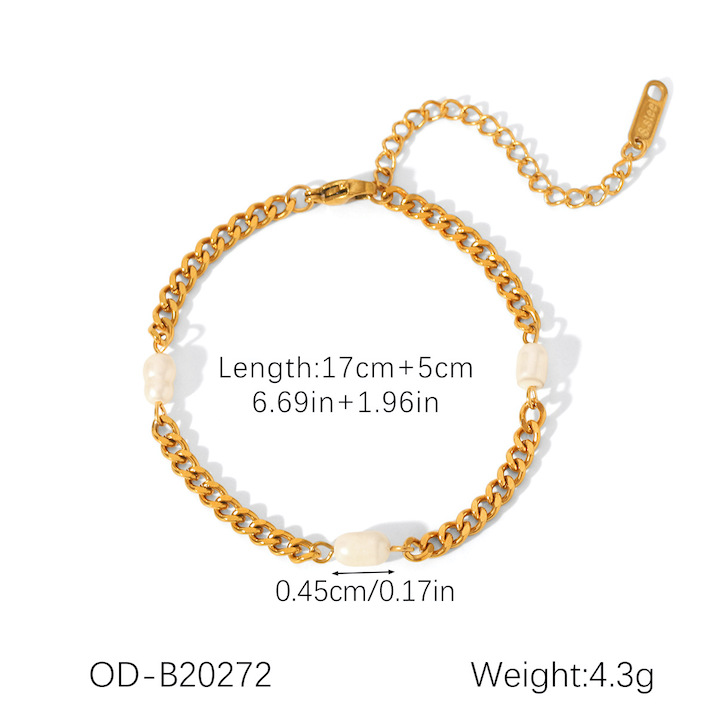 Freshwater Pearls Stainless Steel Chain Bracelet - Image 7