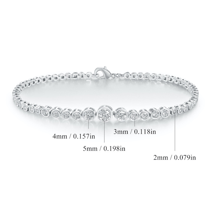 Brass Jewelry 2-5mm Round Stones Bracelet
