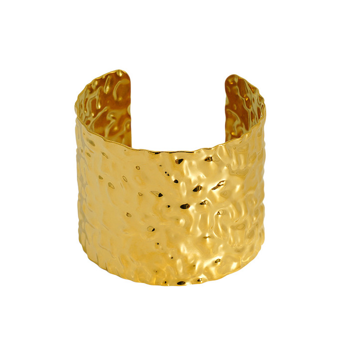 63.6g Heavy Stainless Steel Wrinkle Cuff Bangle