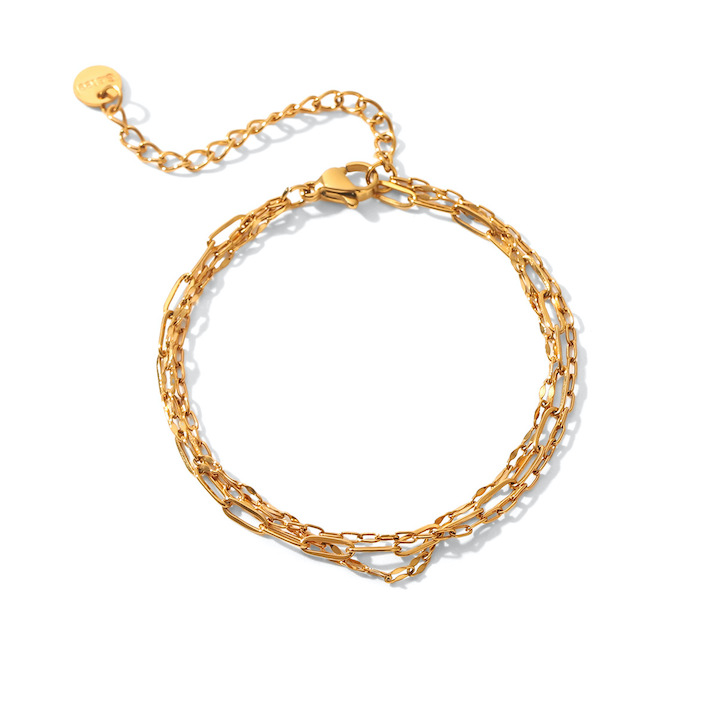 Layered Stainless Steel Chains Bracelet