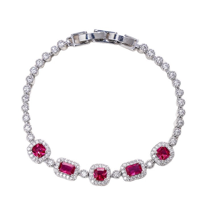 Brass Jewelry Blue Gemstone Ruby Bracelet