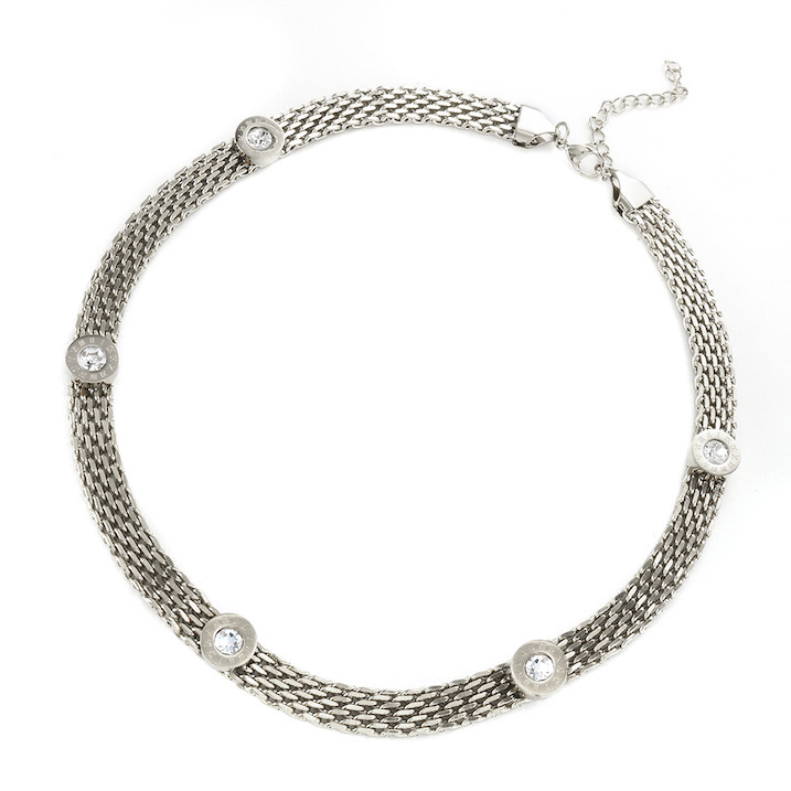 Stainless Steel 8mm CZ Net Chains Necklace