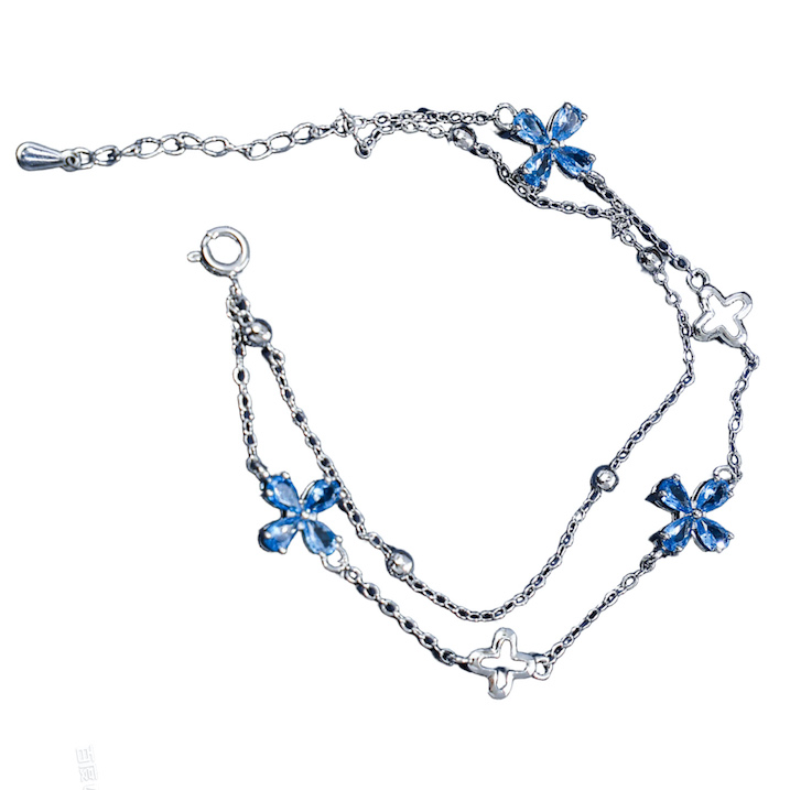 Brass Jewelry Flower Charms Bracelet