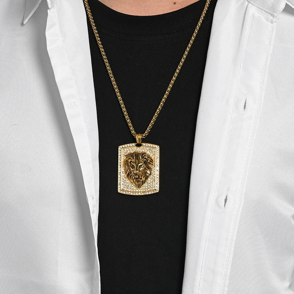Men's Hiphop Stainless Steel Lion Pendant Necklace - Image 4