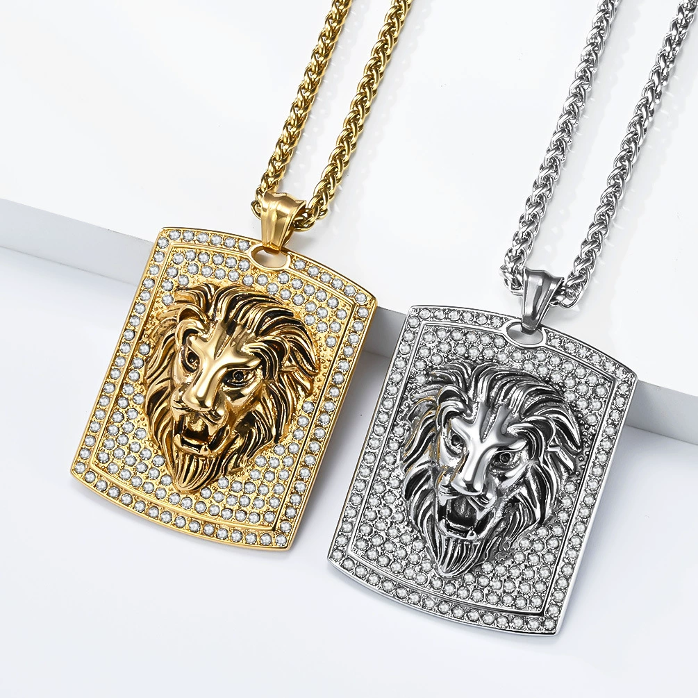 Men's Hiphop Stainless Steel Lion Pendant Necklace - Image 3
