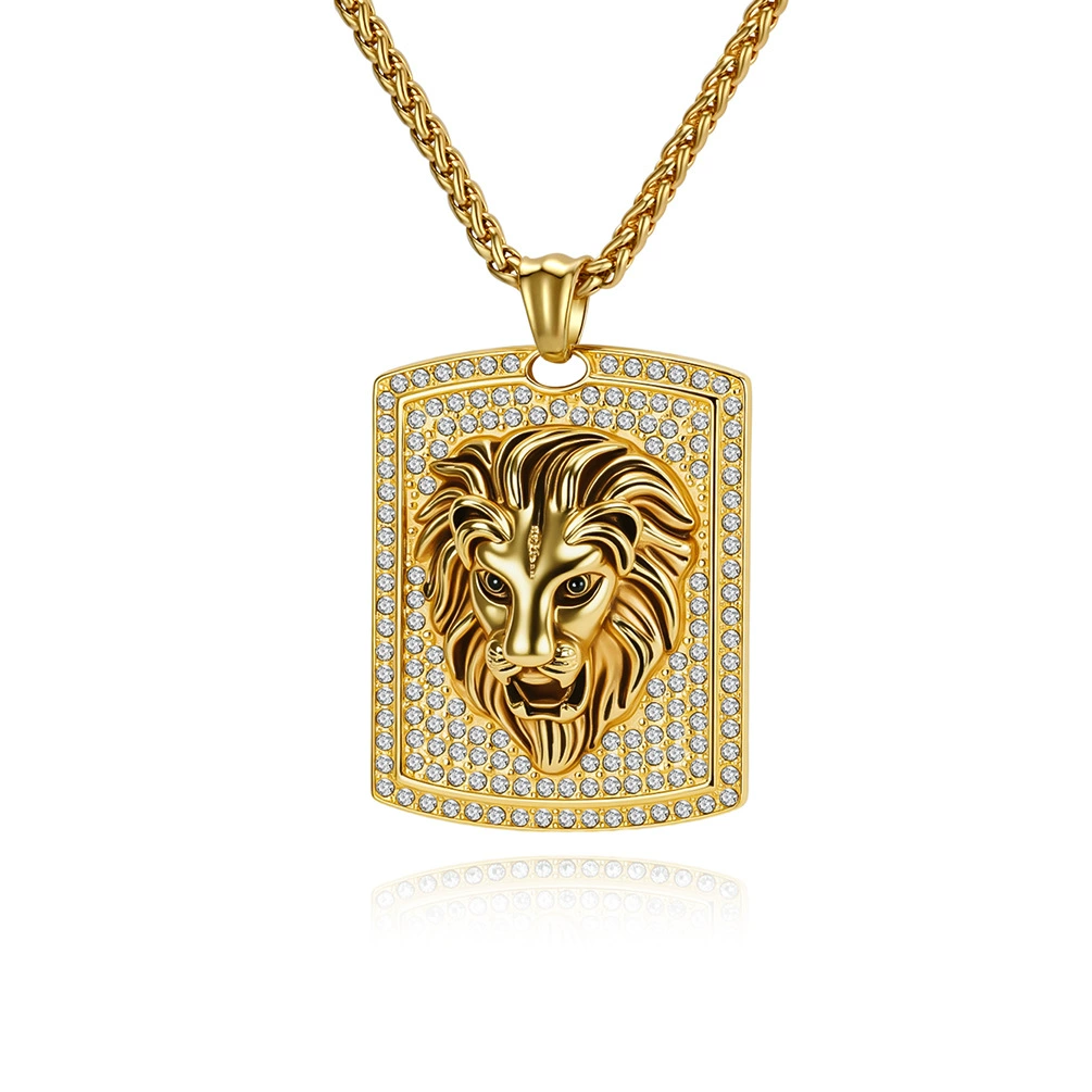 Men's Hiphop Stainless Steel Lion Pendant Necklace