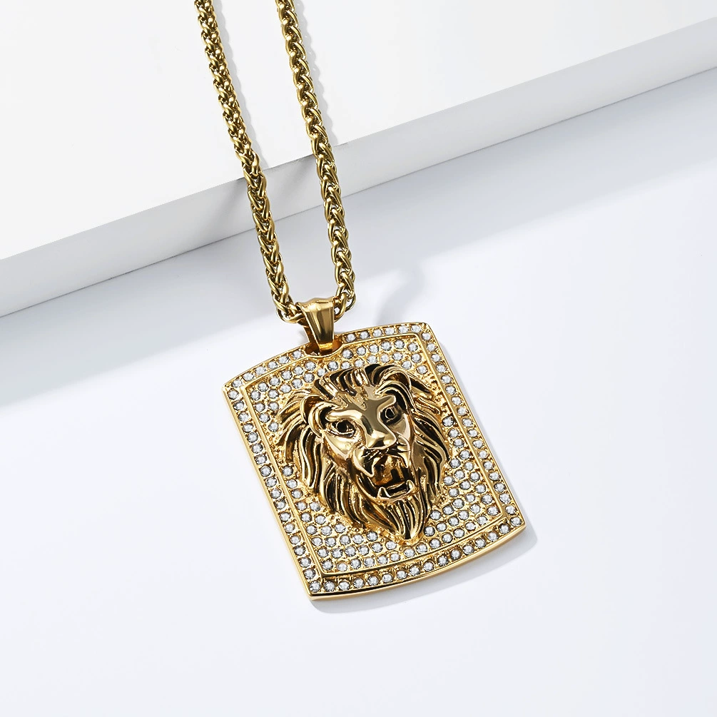 Men's Hiphop Stainless Steel Lion Pendant Necklace - Image 2