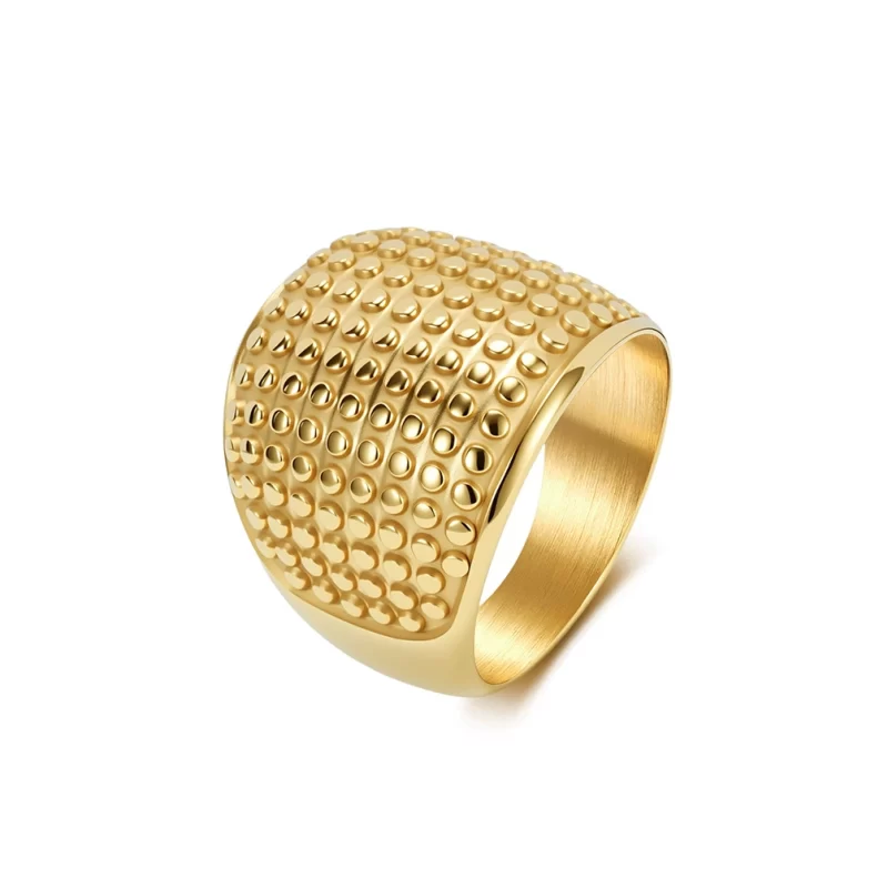Ladies' Stainless Steel Curve Bubbles Ring