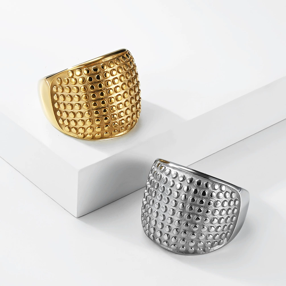 Ladies' Stainless Steel Curve Bubbles Ring - Image 2