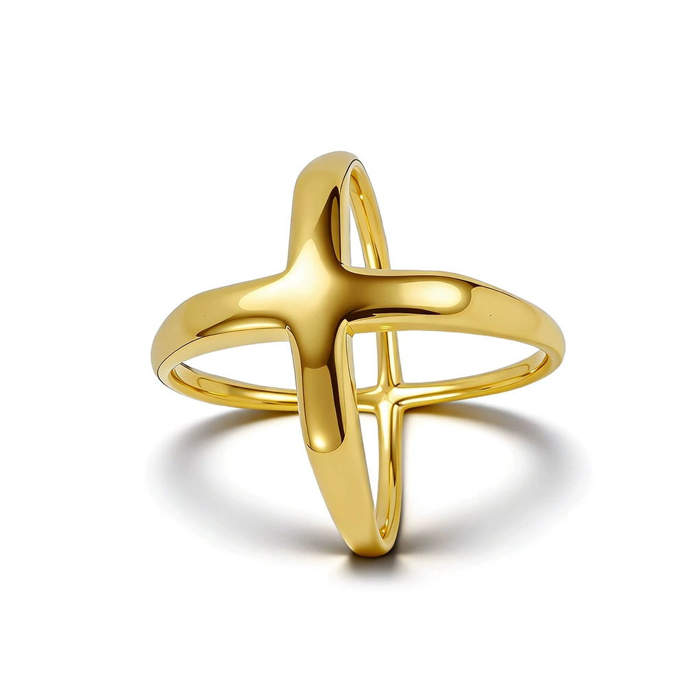 Ladies' Stainless Steel Hollow Cross Ring