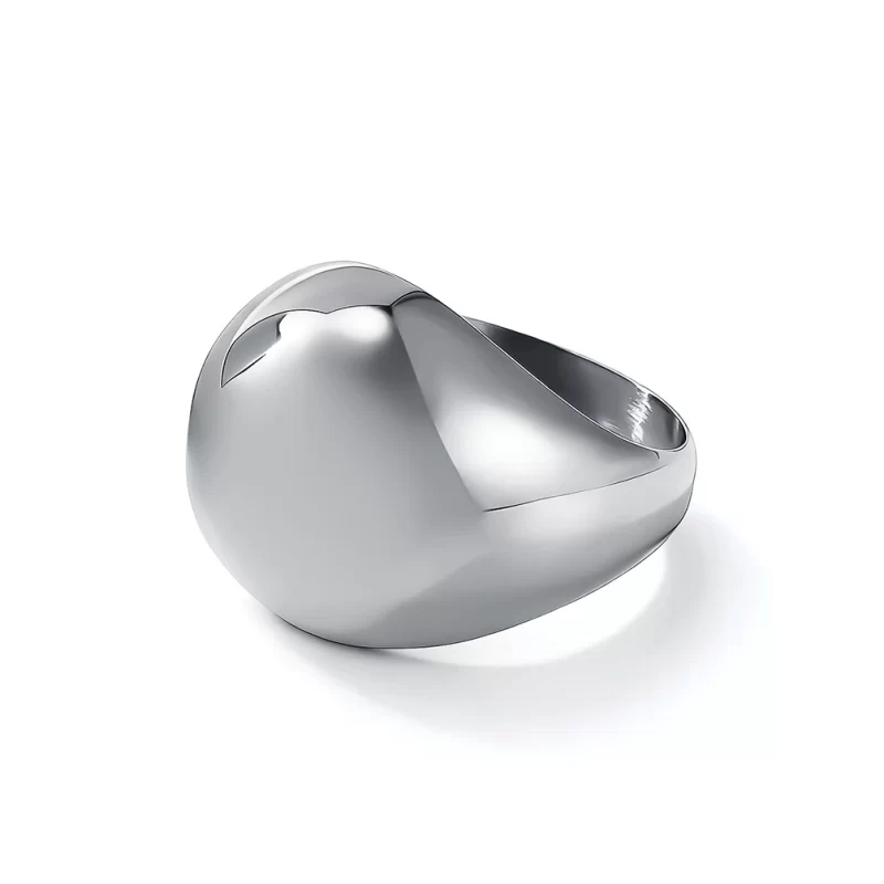 Ladies' Stainless Steel Polished Curve Ball Ring