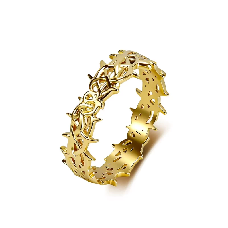 Ladies' Stainless Steel Hollow Tree Sticks Ring