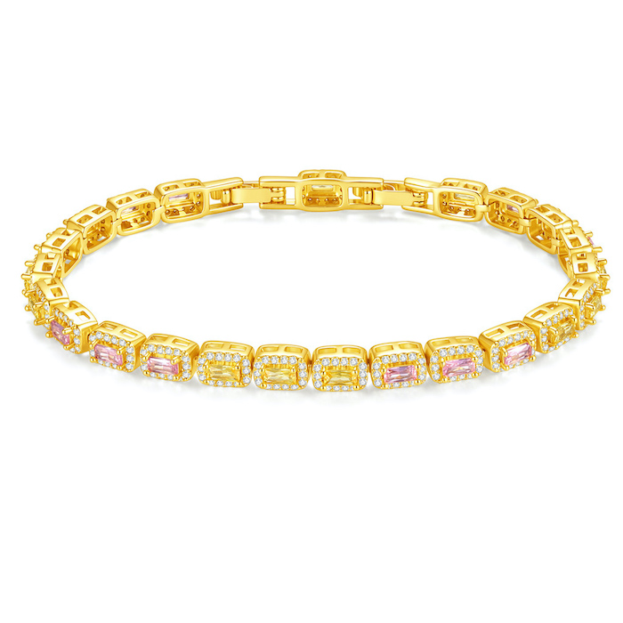 Brass Jewelry Long Colored Stones Bracelet