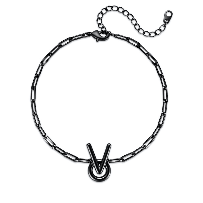Brass Jewelry Black Rabbit V Chains Bracelet