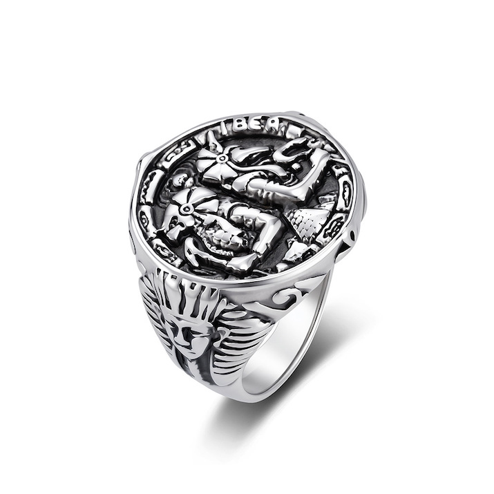 Men's Stainless Steel 25mm Anubis Khnum Ring