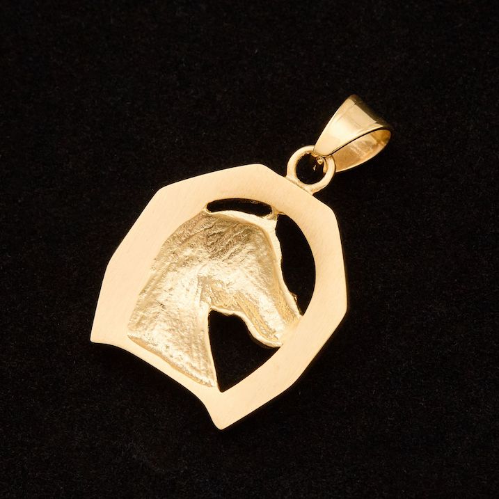 Men's Stainless Steel Hollow CZ Horse Pendant - Image 3